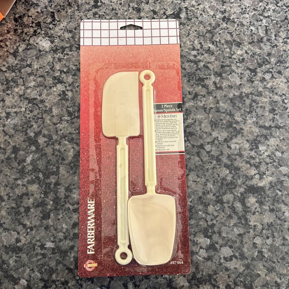Vintage Faberware Microban Spatula and Spreader Set New In Package Retro